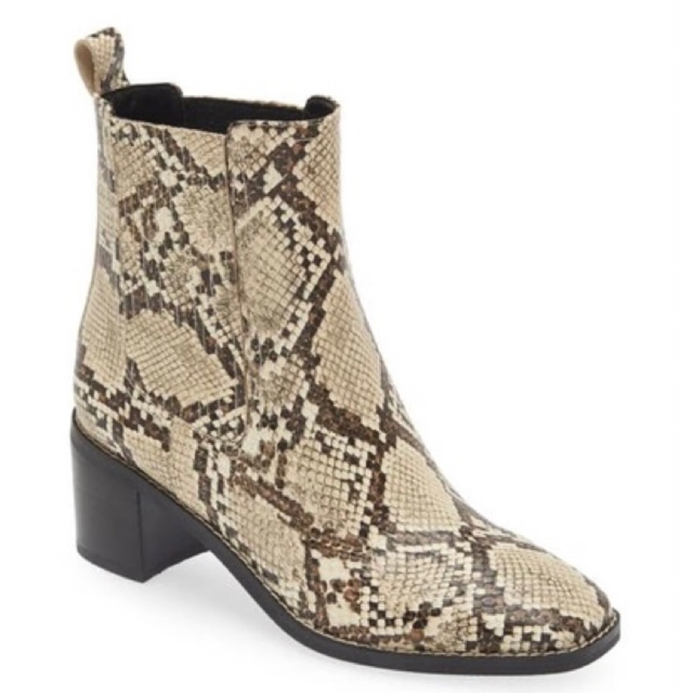 Nordstrom Hazena Chelsea Boot Ivory Snake